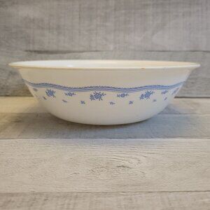 Corelle Winter Frost White Serving Bowl With Blue Floral Design